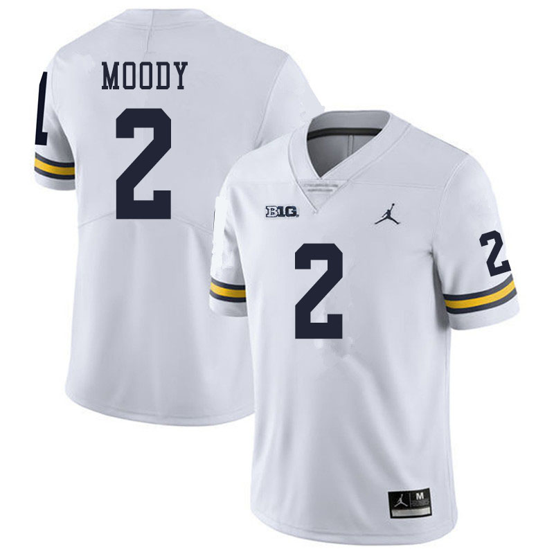 Men #2 Jake Moody Michigan Wolverines College Football Jerseys Sale-White